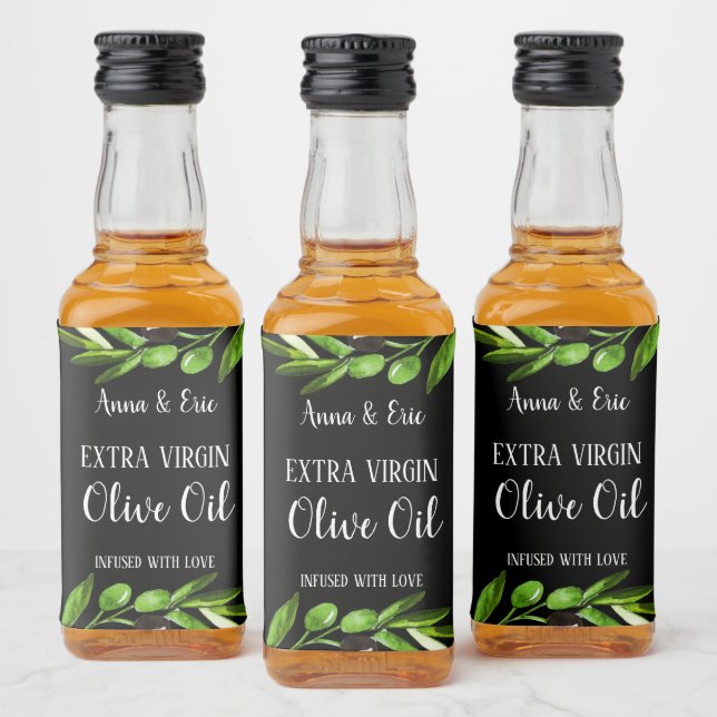 Extra Virgin Olive Oil Wedding Favor Bottle label (Bottles)