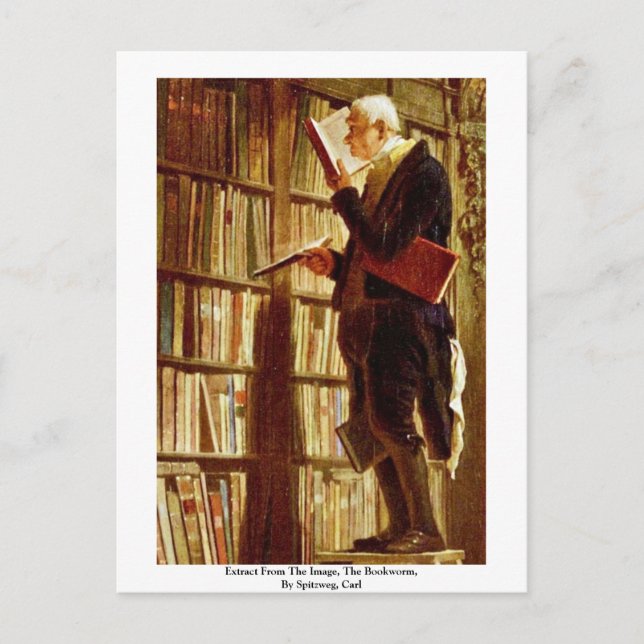 Extract From The Image, The Bookworm Postcard (Front)