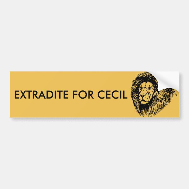 Extradite For Cecil Bumper Sticker (Front)