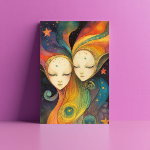 Extragalactic Energy Beings Light Entities Stars Postcard