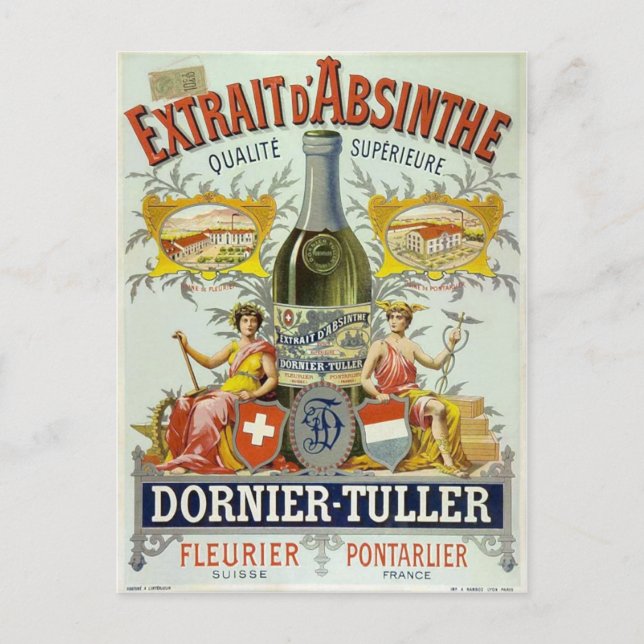 Extrait d'Absinthe Poster Fine Art Postcard (Front)