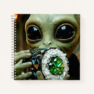 Extraterrestrial Alien and Crystalline Food Sketch Notebook