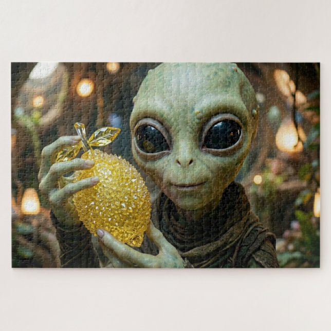 Extraterrestrial Alien and Crystalline Lemon   Jigsaw Puzzle (Horizontal)