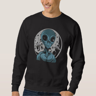 Extraterrestrial Life Believers Full Moon Alien An Sweatshirt