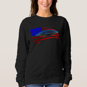 Extraterrestrial Space Craft American Flag Men Wom Sweatshirt