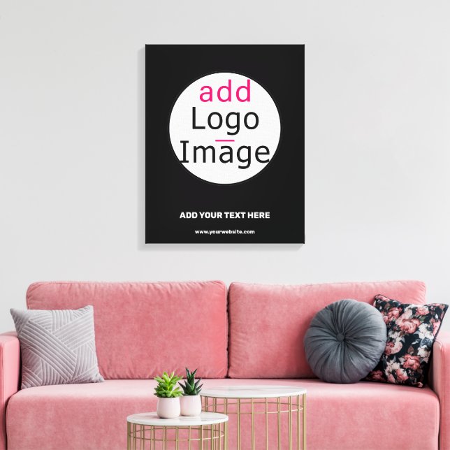 Extravagant Business Chic Customisable Black Canvas Print (Insitu(LivingRoom))