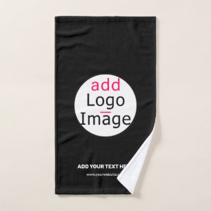 Extravagant Business Chic Customisable Logo Black Hand Towel