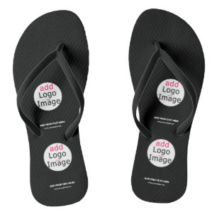 Extravagant Business Chic Customisable Logo Black Jandals
