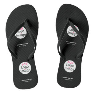 Extravagant Business Chic Customisable Logo Black Jandals