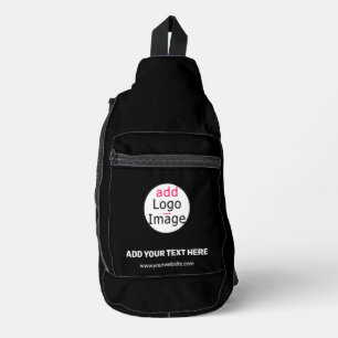 Extravagant Business Chic Customisable Logo Black  Sling Bag