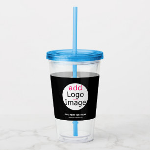 Extravagant Business Chic Customizable Logo Black  Acrylic Tumbler