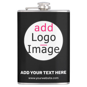 Extravagant Business Chic Customizable Logo Black Hip Flask