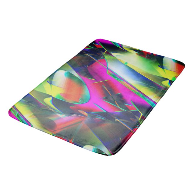 Extravagant colours of abstract and showy shapes   bath mat (Angled)