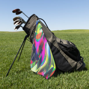 Extravagant colours of abstract and showy shapes   golf towel