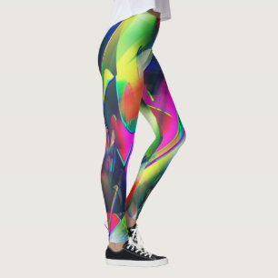 Extravagant colours of abstract and showy shapes leggings