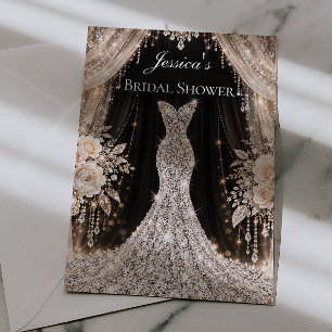Extravagant Curtains & Dress Bridal Shower Invitation
