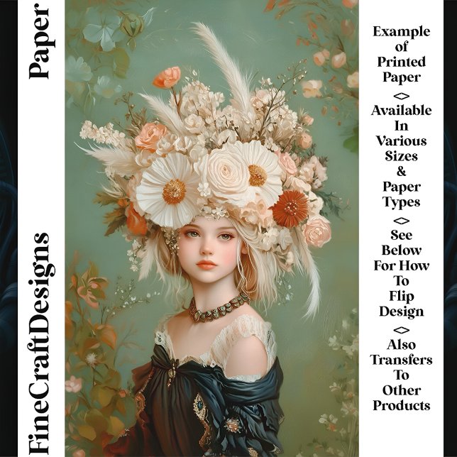 Extravagant Floral Headdress Woman CN9 Craft Paper (Creator Uploaded)