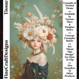 Extravagant Floral Headdress, Woman CN9 Decoupage Tissue Paper