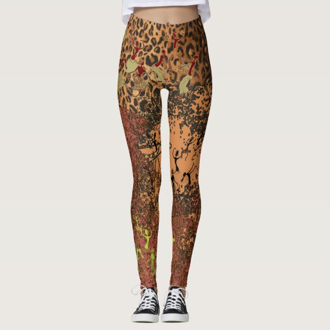 Extravagant Leggings African Leopard Design (Front)