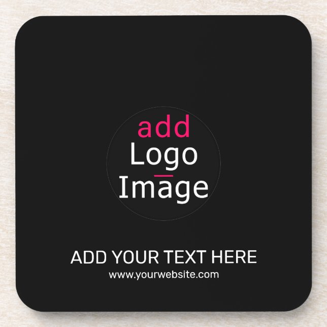 Extravagant Professional Business Custom Black Coaster (Front)
