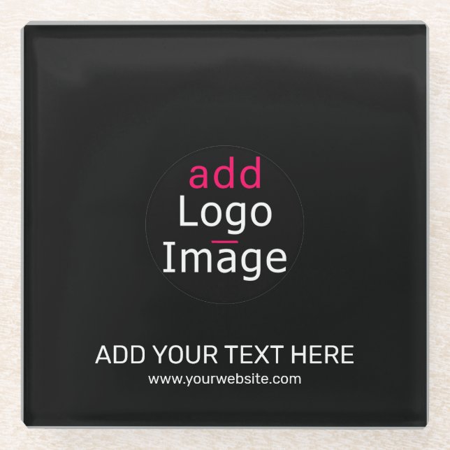 Extravagant Professional Business Custom Black Glass Coaster (Front)