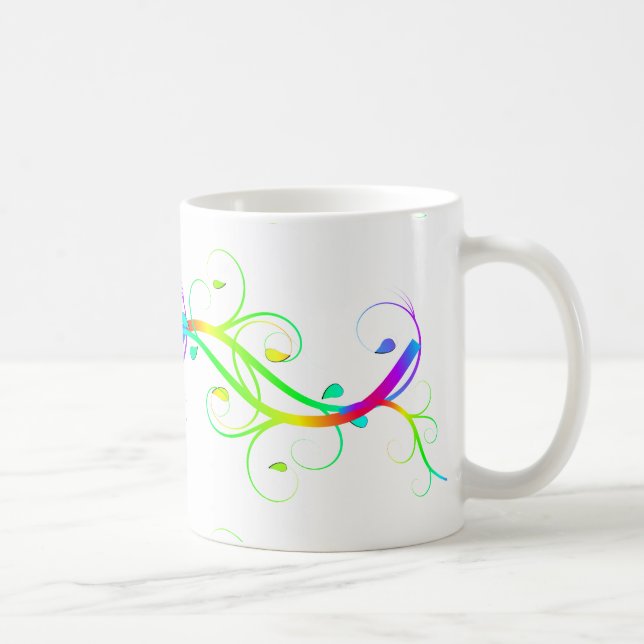 Extravagant Rainbow Flourishes Coffee Mug (Right)