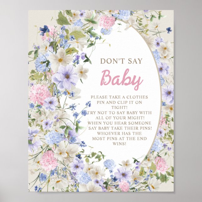 Extravagant watercolor delicate Don't say Baby Poster (Front)