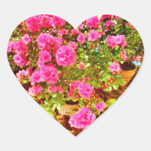 Extravaganza in Pink, Heart Stickers, Glossy Sticker