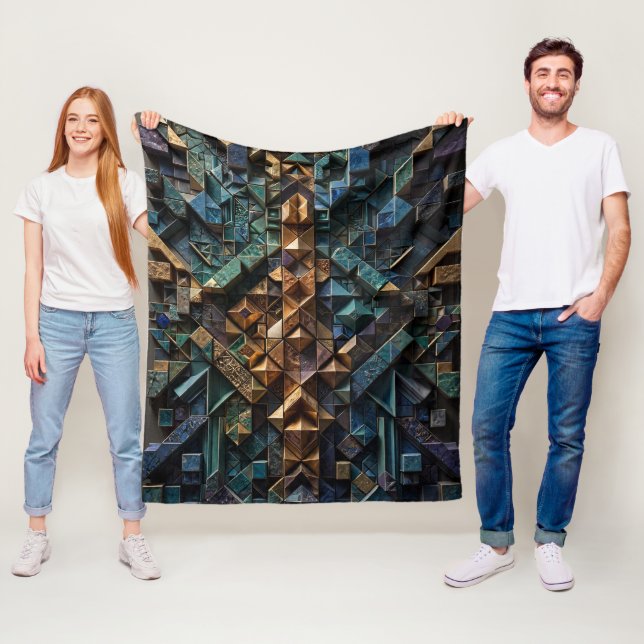 Extreme 3D Vertical Mosaic Fleece Blanket (In Situ)