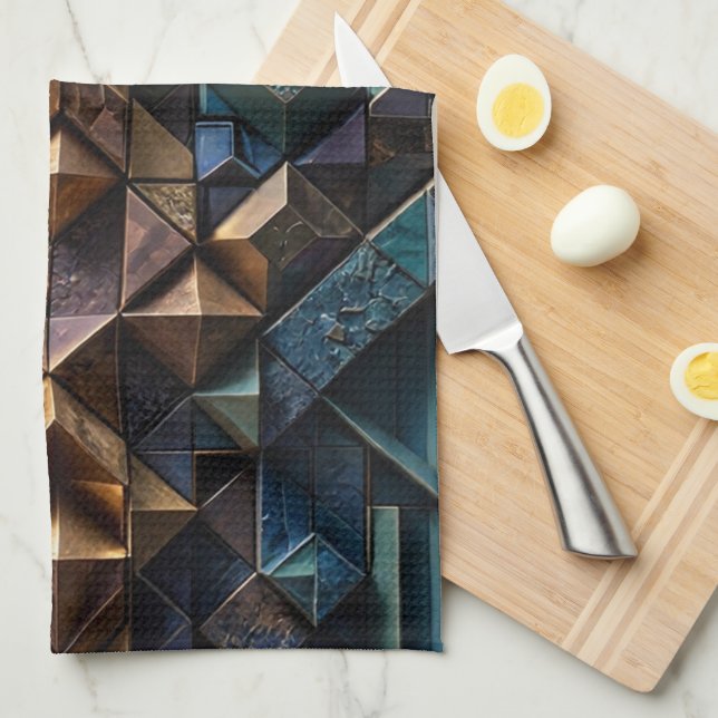 Extreme 3D Vertical Mosaic Tea Towel (Quarter Fold)