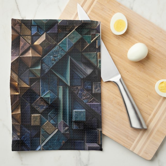 Extreme 3D Vertical Mosaic Tea Towel (Quarter Fold)