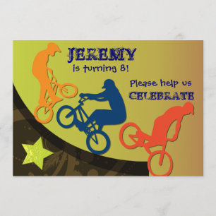 Extreme Biking Custom BIrthday Invitation