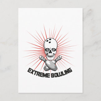 Extreme Bowling Skull & Cross Pins Postcard