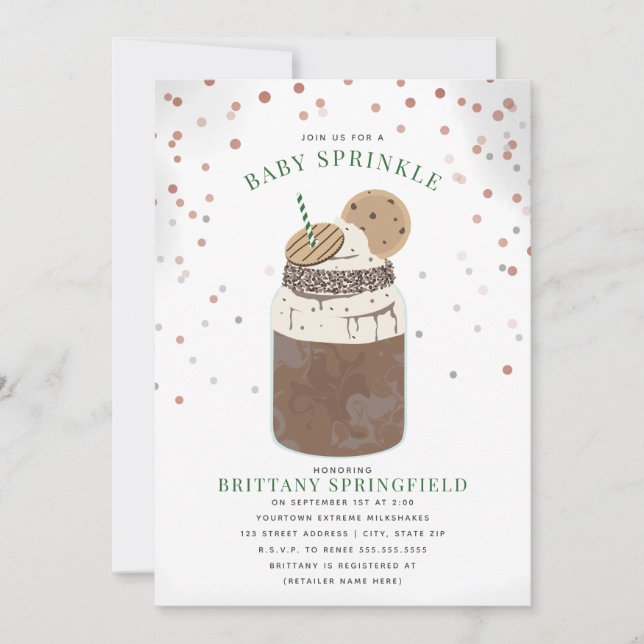 Extreme Chocolate Milkshake Baby Sprinkle Invitation (Front)