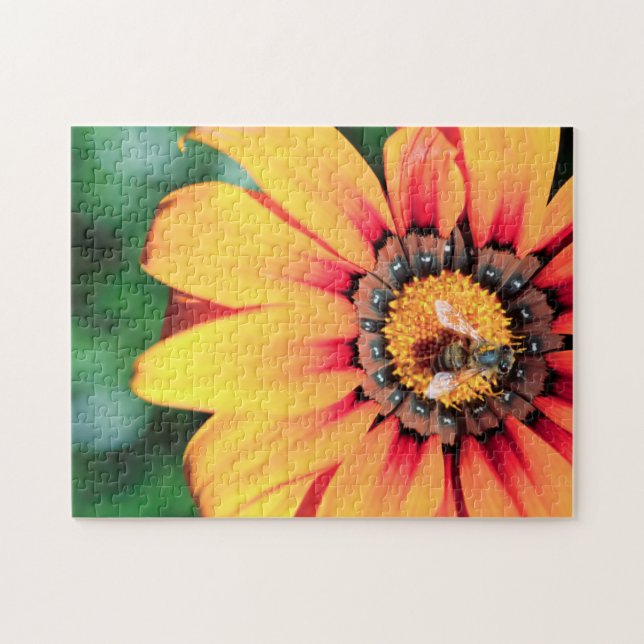 Extreme Close-Up Of A Bee Collecting Pollen Jigsaw Puzzle (Horizontal)