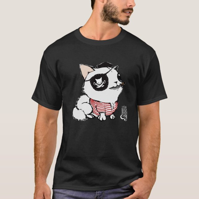 Extreme Cute Pirate Cat T-Shirt (Front)