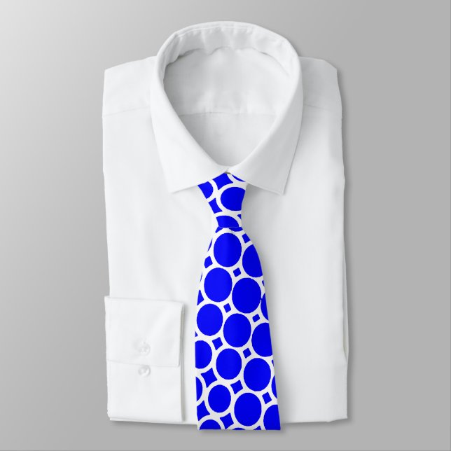 Extreme Halftone - Blue on White Tie (Tied)
