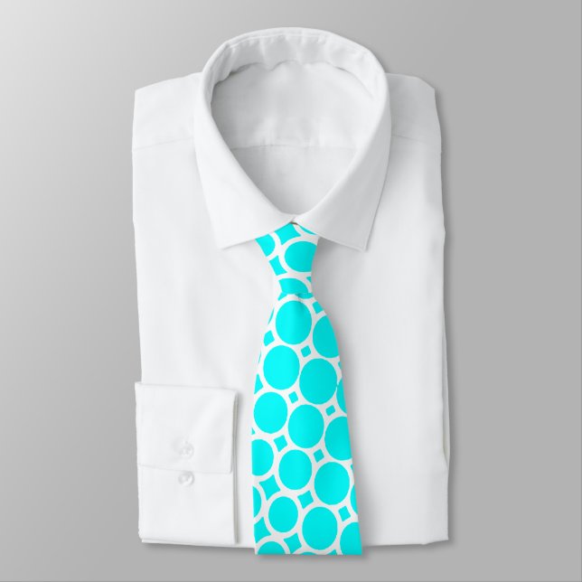 Extreme Halftone - Cyan on White Tie (Tied)