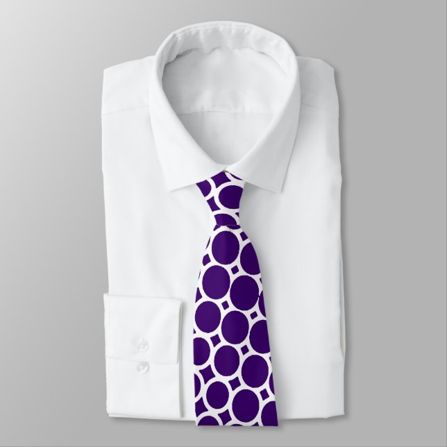 Extreme Halftone - Dp Purple on White Tie (Tied)