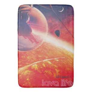 Extreme Hot Air Balloon on Volcanic Hellscape Bath Mat