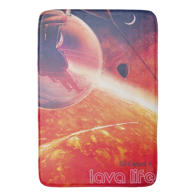 Extreme Hot Air Balloon on Volcanic Hellscape Bath Mat (Front Vertical)