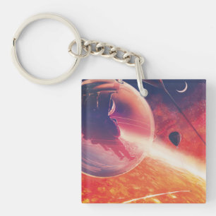 Extreme Hot Air Balloon on Volcanic Hellscape Key Ring