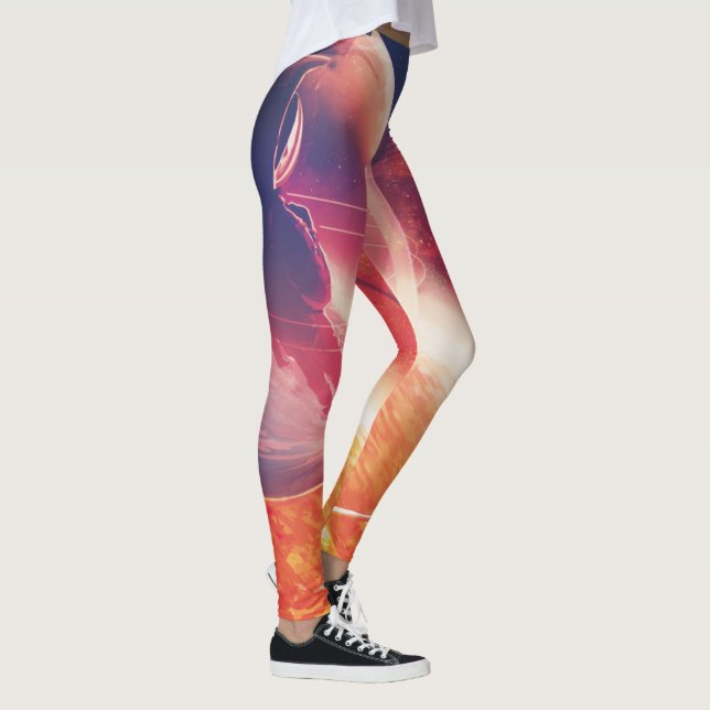 Extreme Hot Air Balloon on Volcanic Hellscape Leggings (Right)