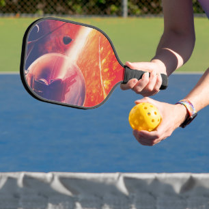 Extreme Hot Air Balloon on Volcanic Hellscape Pickleball Paddle