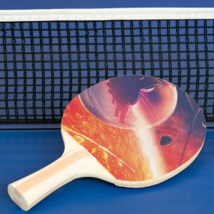 Extreme Hot Air Balloon on Volcanic Hellscape Ping Pong Paddle