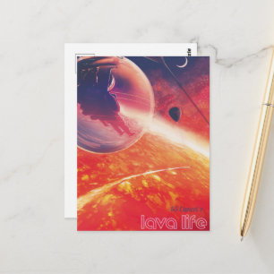 Extreme Hot Air Balloon on Volcanic Hellscape Postcard