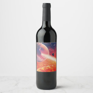 Extreme Hot Air Balloon on Volcanic Hellscape Wine Label