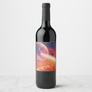 Extreme Hot Air Balloon on Volcanic Hellscape Wine Label
