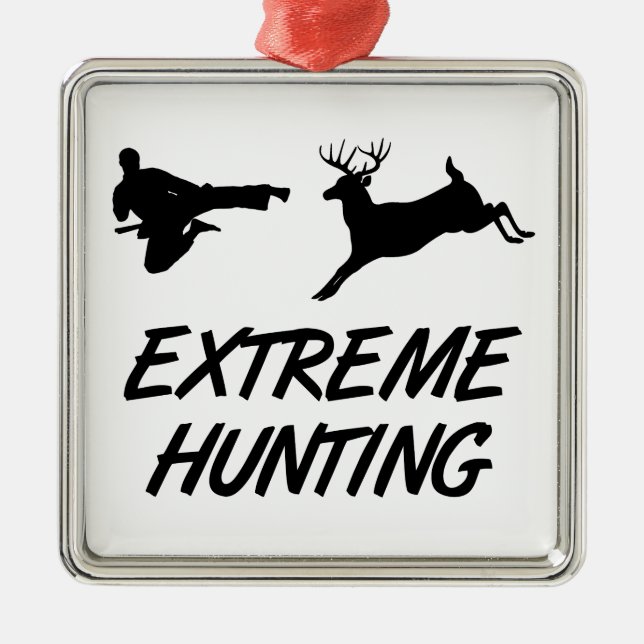 Extreme Hunting Karate Kick Deer Metal Tree Decoration (Front)