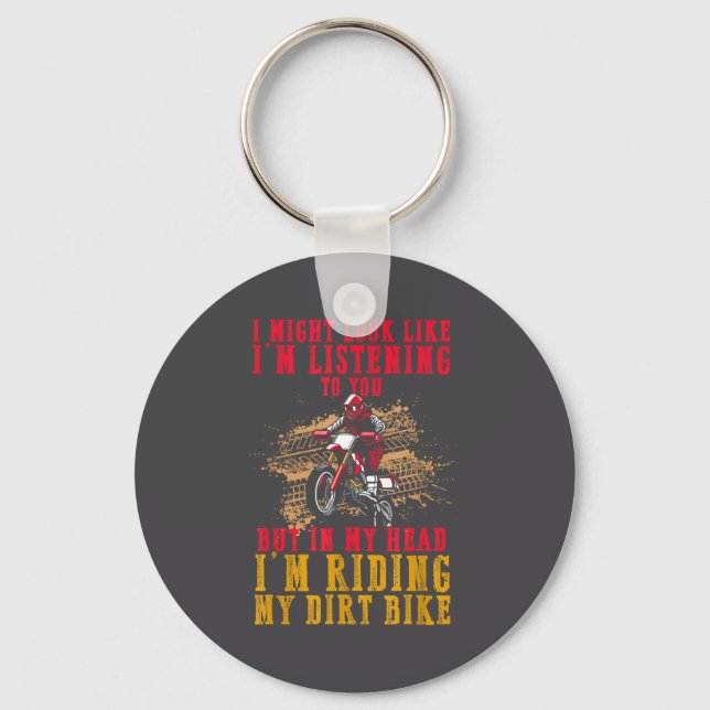Extreme Motocross Fan Dirt Bike Rider's Dream Funn Key Ring (Front)